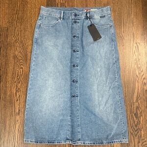 G-Star Blue Denim Skirt with Button Detail